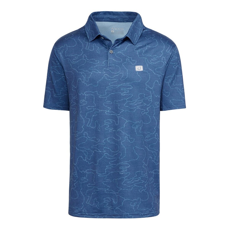 Avid Adrift Camo Pacific Performance Polo Adrift Abyss Small