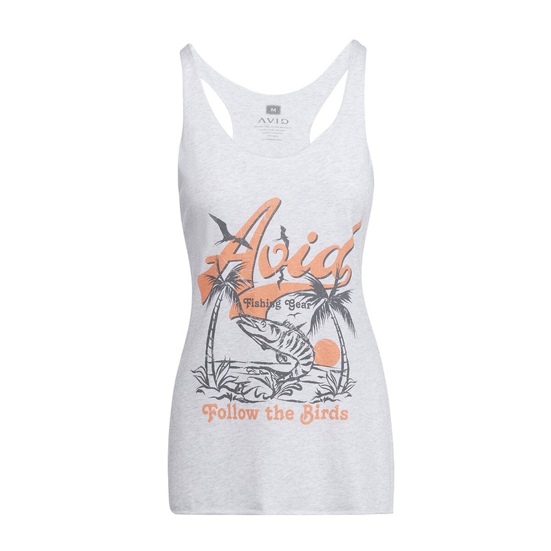 Avid Womens Fish Finder Tank Heather White XSmall
