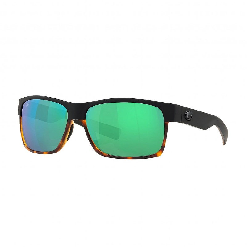 Costa Half Moon Black Shiny Tortoise Green Mirror 580G