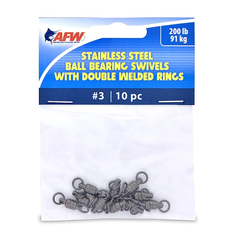 AFW Stainless Steel #9 Ball Bearing Swivels With Double Welded Rings 10pc - Gunmetal Black