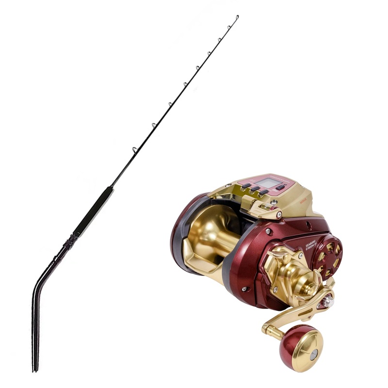 Daiwa Seaborg Dendoh Reel G1800M-RJ with CHAOS SW 50-100 SIC Guide 6FT Full Curve Butt Rod Combo Blackout