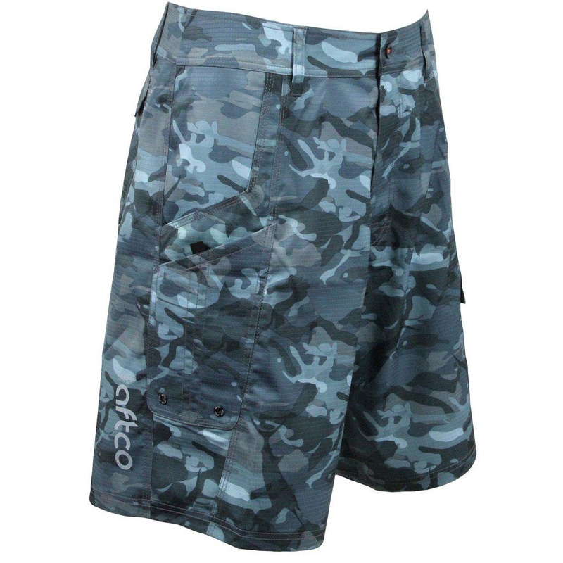 AFTCO Tactical Fishing Shorts Blue Camo 30