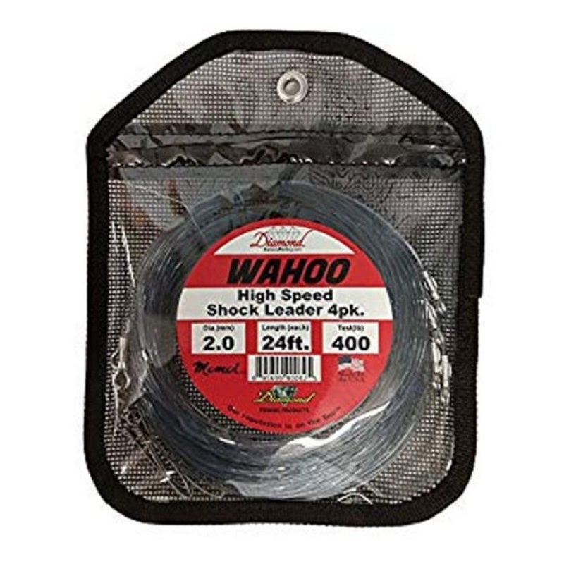 Diamond Wahoo Shock Leader 4PK - Smoke Blue 150#