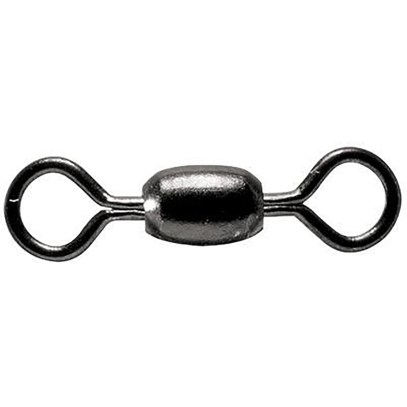 Krok SS Dual Ball Bearing 2-Ring Swivel Black Knurled 100PK 460#