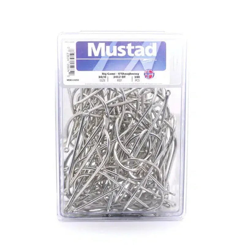 Mustad 3412 OShaughnessy Needle Eye 2X Strong Duratin Hook 10/0 100PK