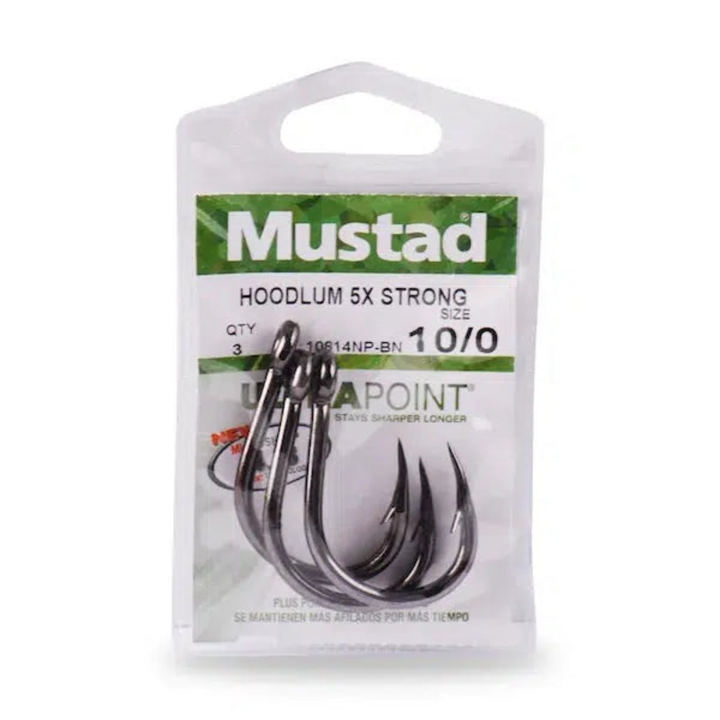 Mustad Hoodlum 5X Live Bait Hook Black Nickel - 6pk 5/0