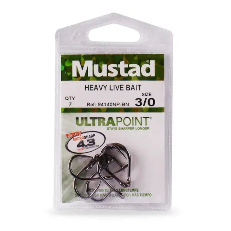 Mustad O'Shaughnessy Break 3X Strong Black Nickel Hook 6/0