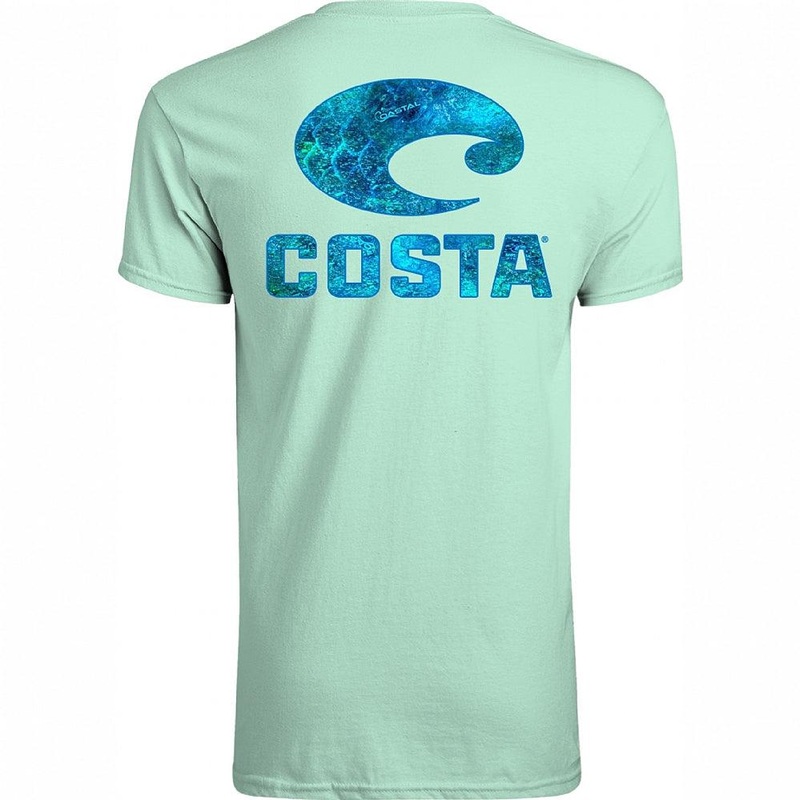 Costa Mossy Oak Coastal Inshore Men's Short Sleeve Crew T-Shirt Navy Small