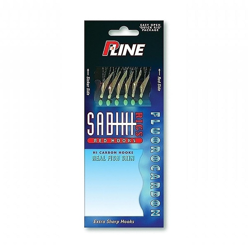 P-Line Sabiki Fluorocarbon with Red Hook 6