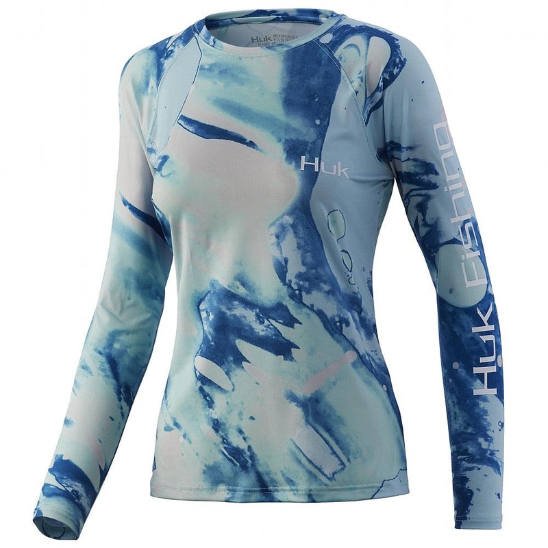 HUK Women's Tie Dye Lava Long Sleeve Pursuit - Sea Foam XSmall