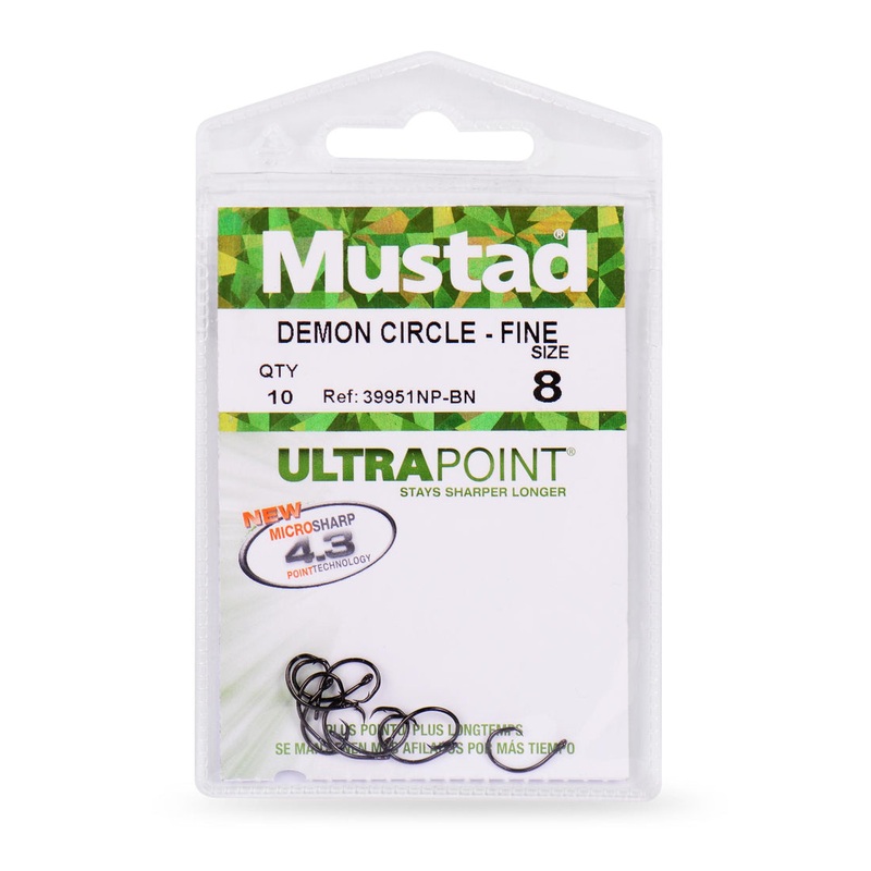 Mustad Demon Perfect Inline Circle 3X Strong Hook - 39951NP 16/0 10 Pack