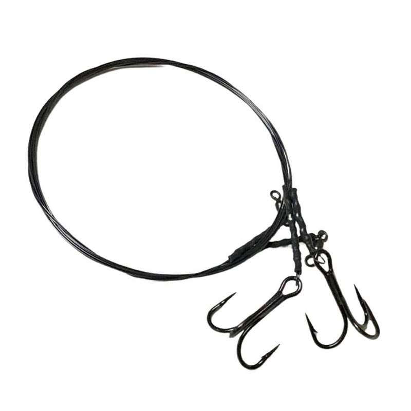 R&R Titanium wire with Mustad 4x Strong Treble 2PK #6