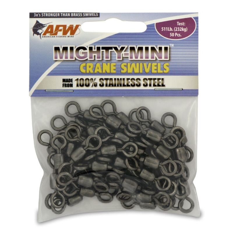 AFW Mighty Mini Stainless Steel Crane Swivels - Gunmetal Black #1/0 - 511lb 5Pc/Pack