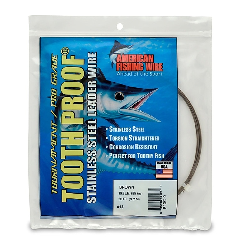 American Fishing Wire Tooth Proof Stainless Steel Camo Brown 30FT 2#