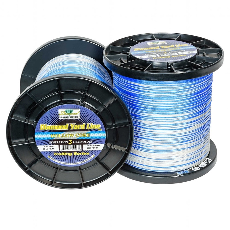 Diamond Yard Line Trolling Series Hollow Core 16X Blue/Grey 80#