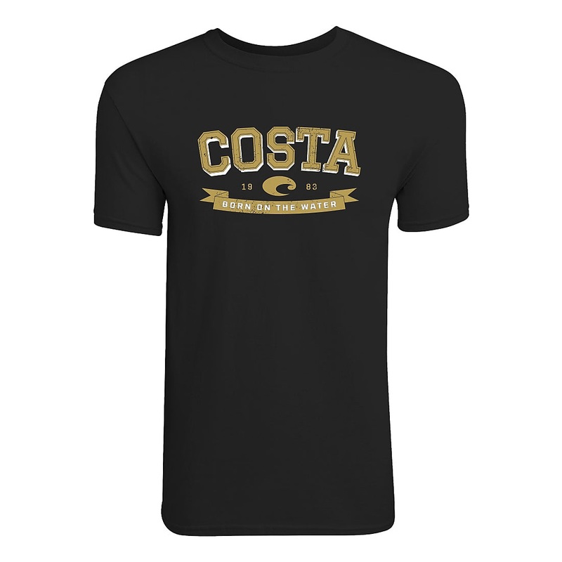 Costa Men's Varsity Short Sleeve T-Shirt Black Large
