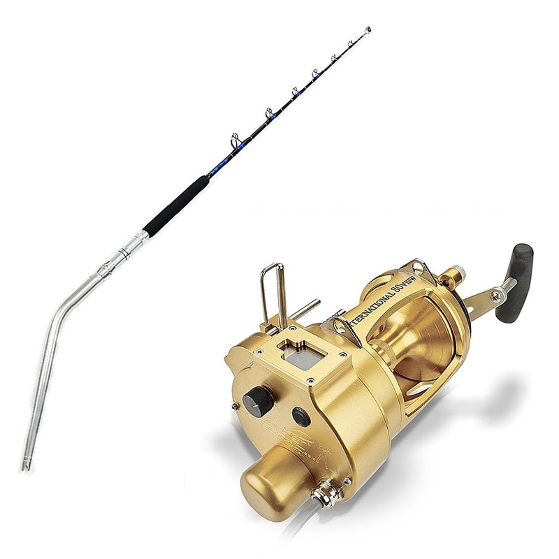 PENN INTL VI Hooker Electric Autostop Gold 80 w/ CHAOS SW Rod & Diamond Braid 100# Blue Momoi Diamond Braid 3000 yard spool