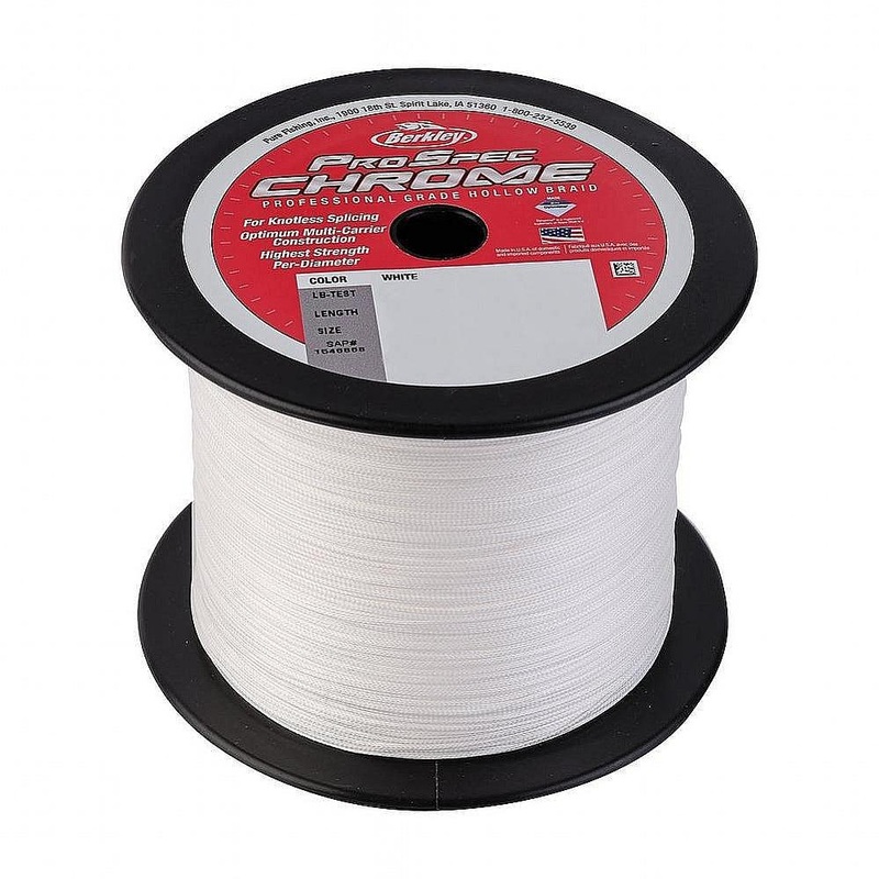 Berkley ProSpec Chrome Premium Hollow Braid -  White 80# 500yards
