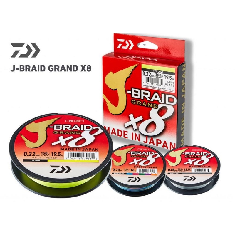 DAIWA J-Braid x8 Grand 3000yards Chartreuse 80#