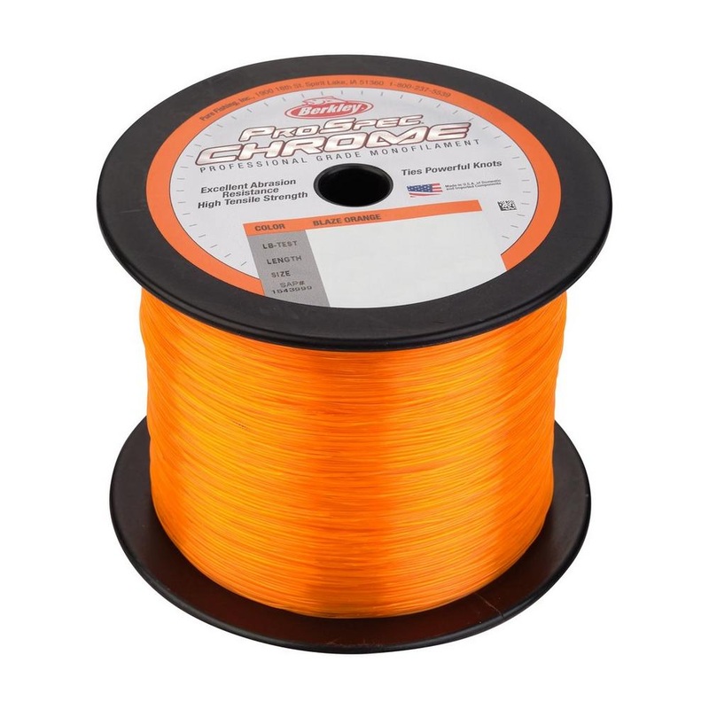 Buy 1 Berkley ProSpec Chrome Monofilament 5000yard Spool Get 1000yard Small Bulk Spool Free Blaze Orange 30#