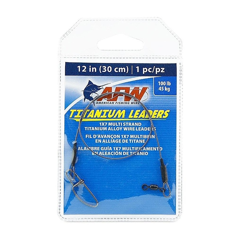 American Fishing Wire Titanium Leader Multi Black 12" 75#