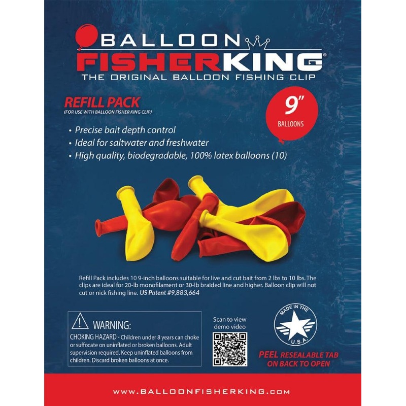 Balloon Fisher King 9" 2PK