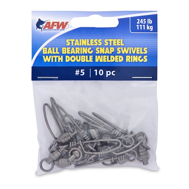 AFW Stainless Steel Ball Bearing Snap Swivels With Double Welded Rings 10pc - Gunmetal Black #5