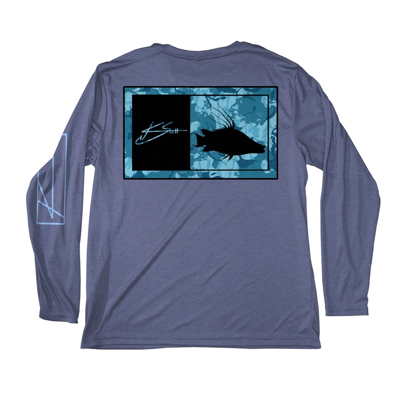 KSCOTT Hog Camo Long Sleeve Navy Small