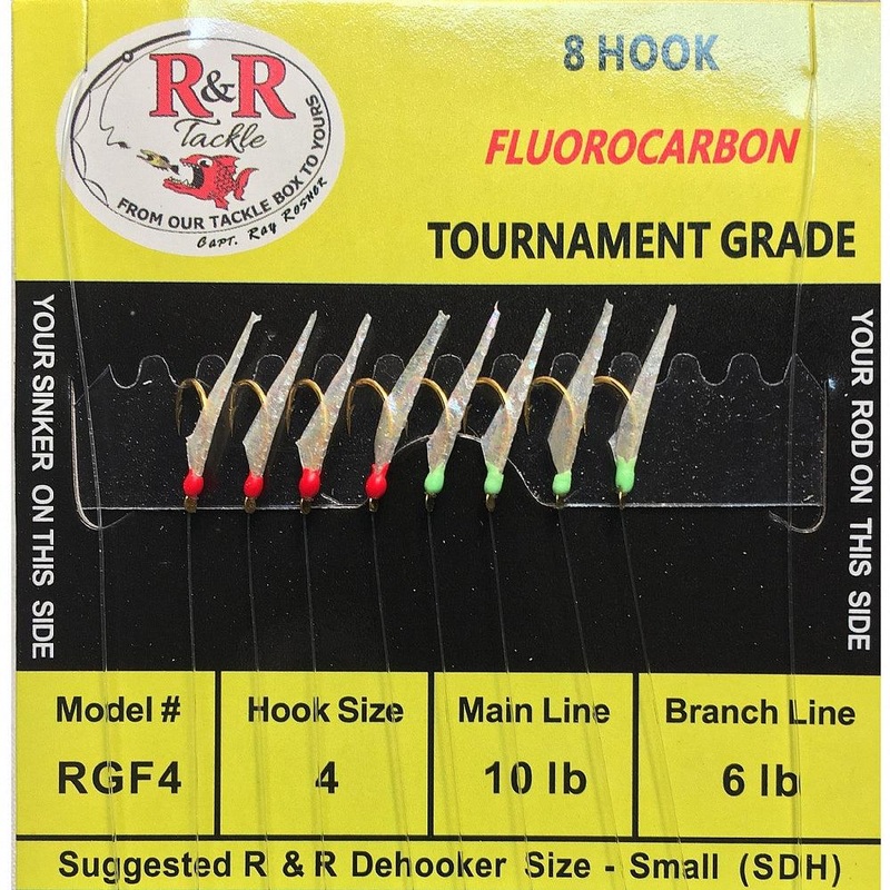 R&R Tackle Fluoro 8 HK Fish Skin Sabiki Rig Green Head 3