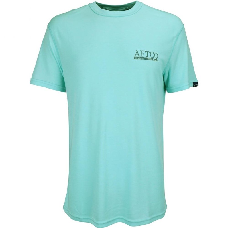 AFTCO Anytime Drirelease Performance Short Sleeve Shirt Bahama Heather Small