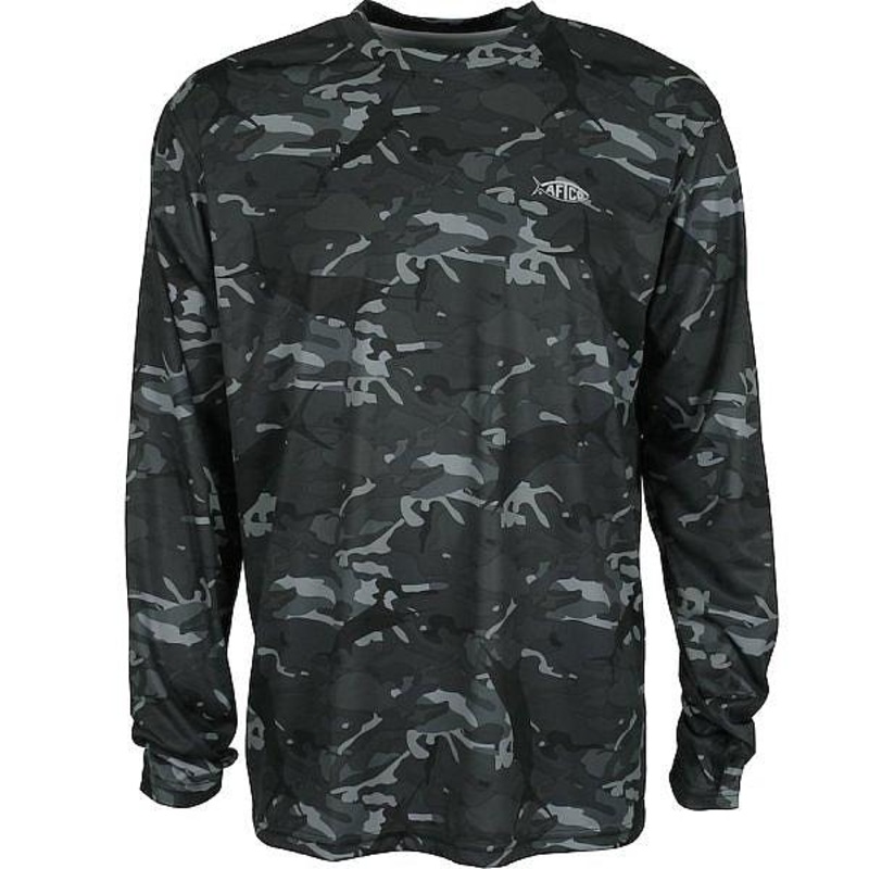 AFTCO Caster Long Sleeve Sun Shirt Black Camo XSmall