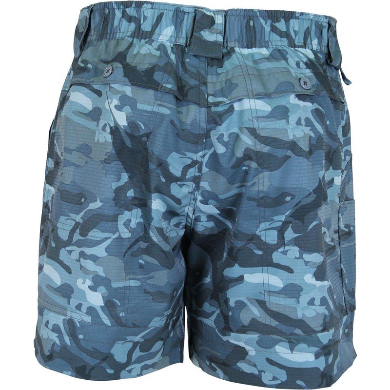 AFTCO Original Fishing Shorts Camo Print Blue Camo 28 Short