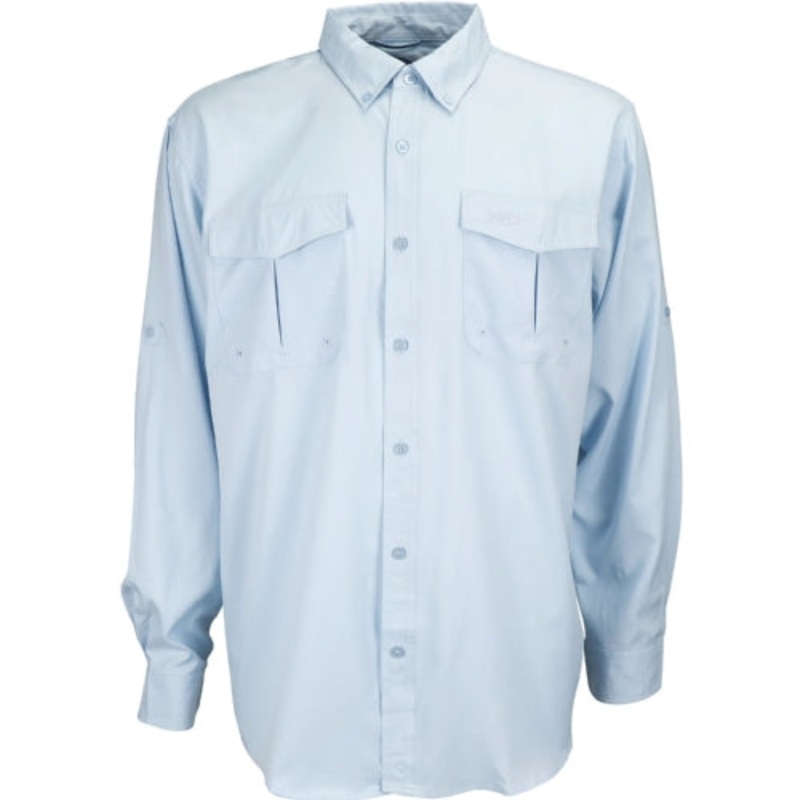 AFTCO Rangle Long Sleeve Woven Shirt Light Blue Small