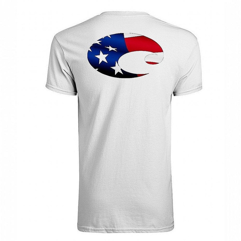 Costa Flag Short Sleeve Crew T-Shirt Light Blue Small