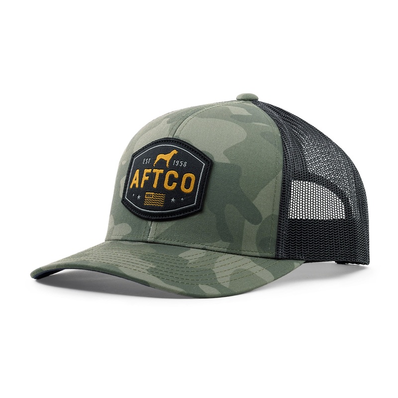 AFTCO Best Friend Trucker Hat Green OG Camo