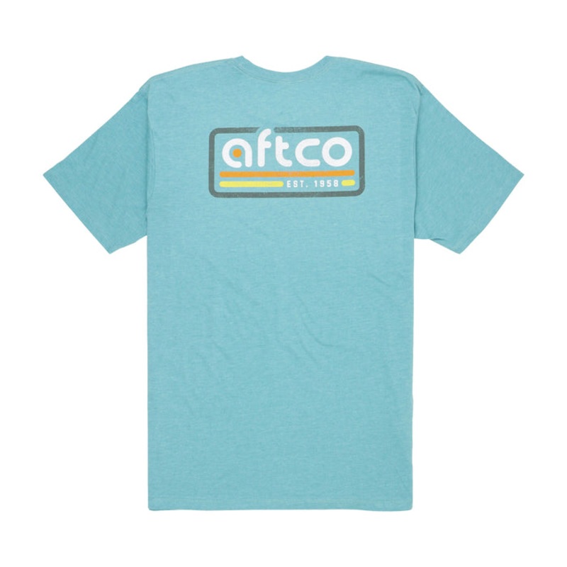 AFTCO Fade Short Sleeve T-Shirt Aquifer Heather Small