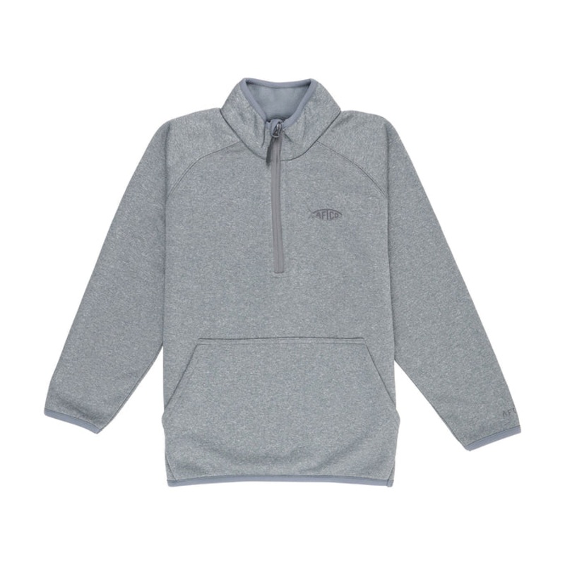 AFTCO Youth Vista  Zip Performance Fleece Gray Heather Youth Small