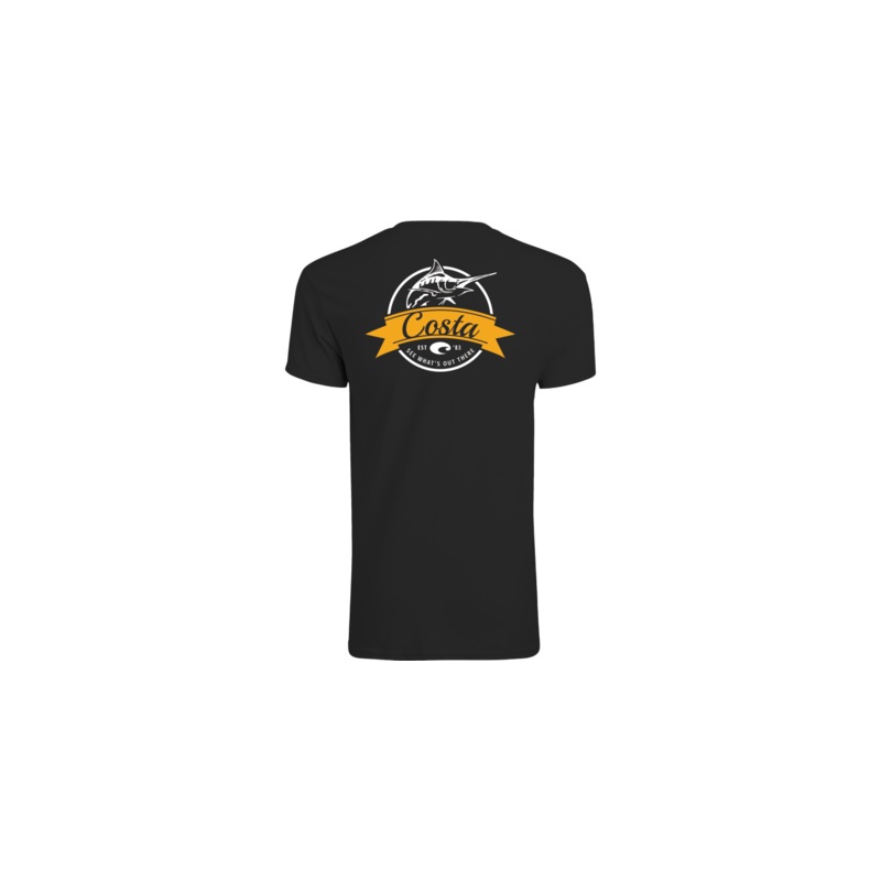 Costa Men's Founders Fish T-Shirt Black Small