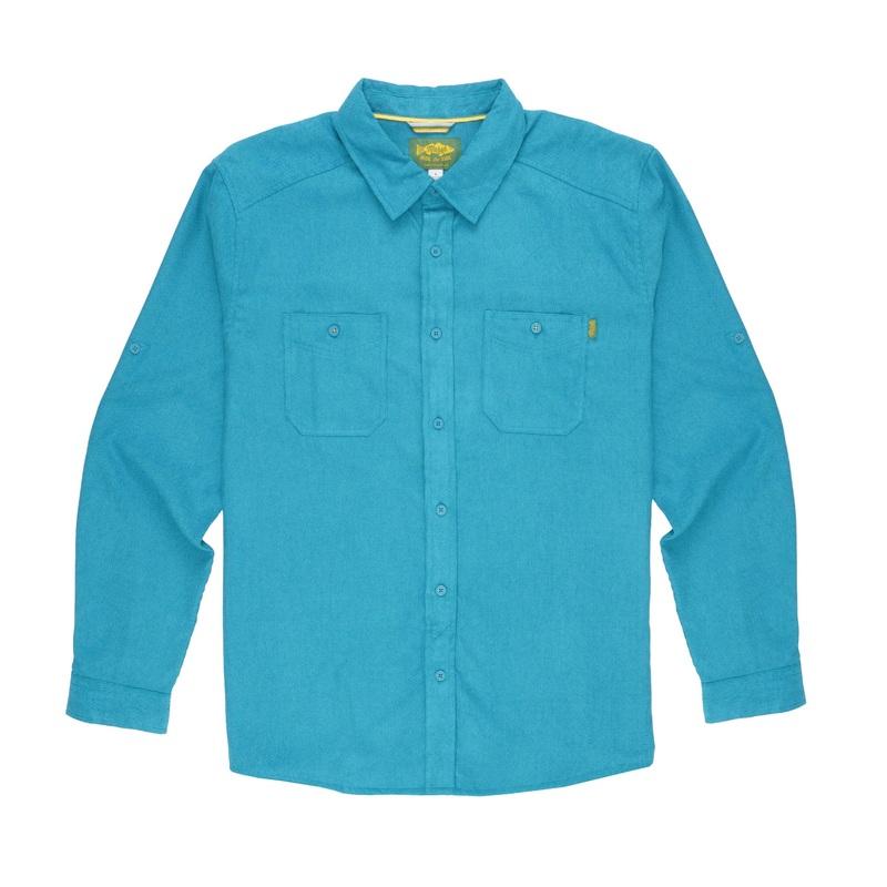 Marsh Wear Cordy Long Sleeve Button up Shirt Harbor Blue Small
