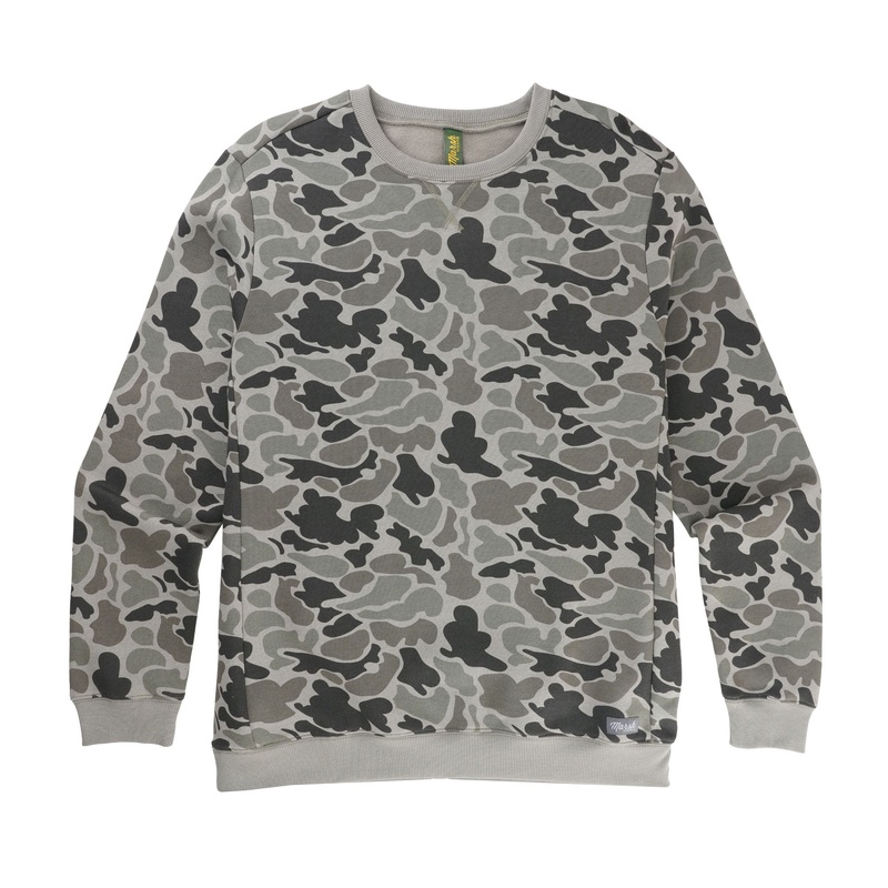 Marsh Wear Fireside Fleece Crew Dark Green Mallard Camo Small