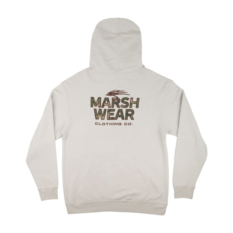Marsh Wear Fly Patch Hoodie Stone Heather Small
