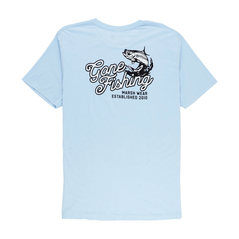 Marsh Wear Gone Fishing Short Sleeve T-Shirt Bluesteel Heather Small