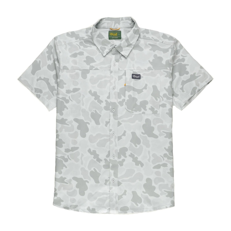 Marsh Wear Lenwood HG Tech Short Sleeve Shirt Dark Green Mallard Camo Small