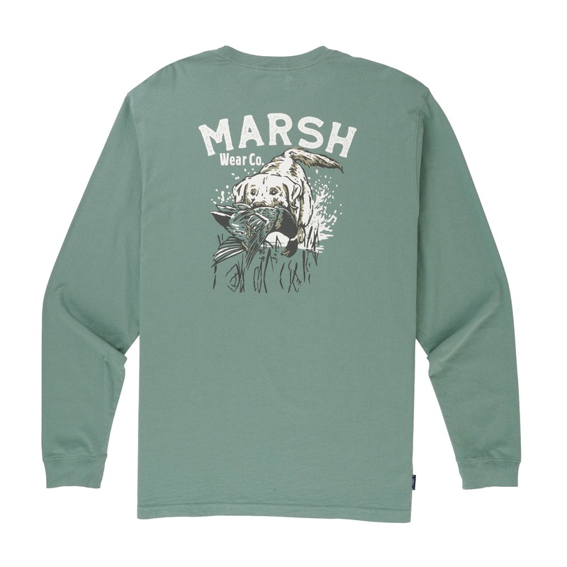 Marsh Wear Red Catch Long Sleeve T-Shirt Lily Pad Small