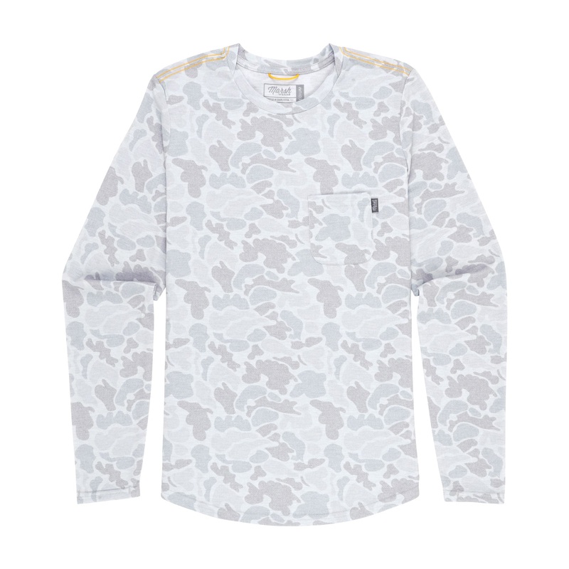 Marsh Wear Women's Buxton Hagood Long Sleeve Performance Crew Dark Green Mallard Camo XSmall