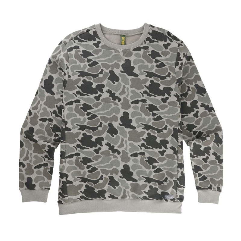 Marsh Wear Youth Fireside Fleece Crew Dark Green Mallard Camo Small
