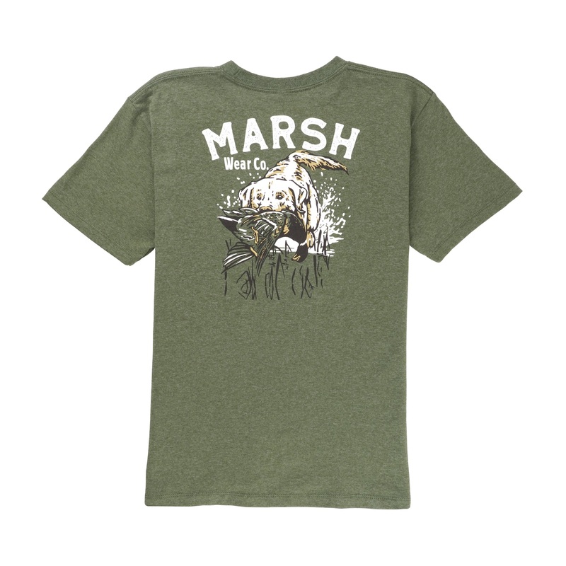 Marsh Wear Youth Red Catch Short Sleeve T-Shirt Forest Heather Small