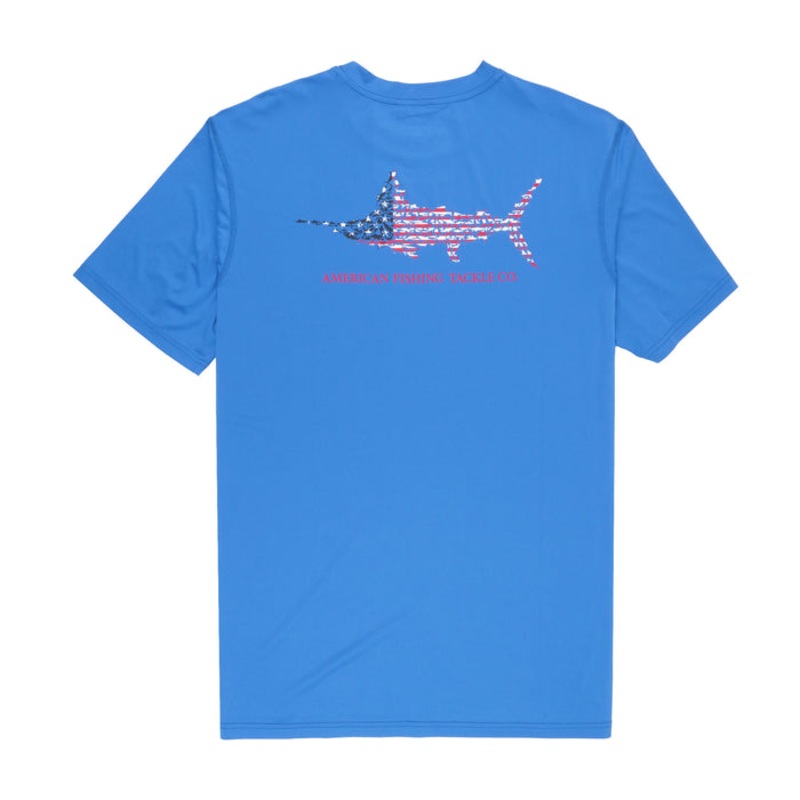AFTCO Jigfish Americana Short Sleeve Performance Shirt Moulting Craw Small