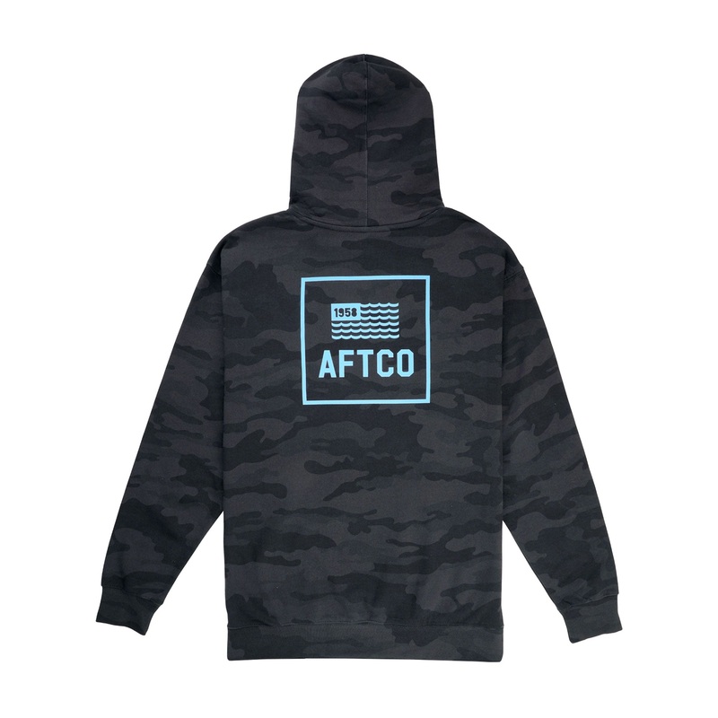 AFTCO Jumbo Camo Pullover Hoodie Black Camo Small