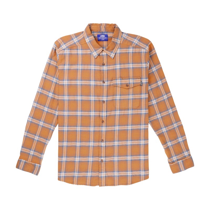 AFTCO Lager Long Sleeve Flannel Shirt Black Small